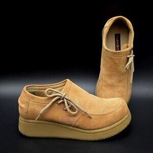 Candie's Beige Suede Chunky Wedge Shoes 673520 Women's Size 7.5M